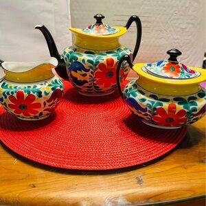 Hand painted polish tea set